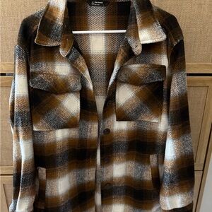 Plaid Button-Up Jacket